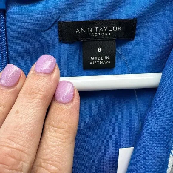 Ann Taylor Factory NWT Blue Floral Sleeveless Dress - Picture 4 of 9